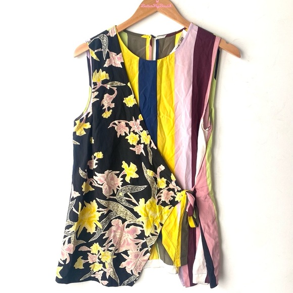 (A10) Diane von Furstenberg Sedona Sleeveless Tie-Front Silk Top Size M, GUC - Picture 4 of 12